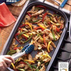 Princess House Double Burner Griddle, Nonstick & Stainless Steel with Lid #3680